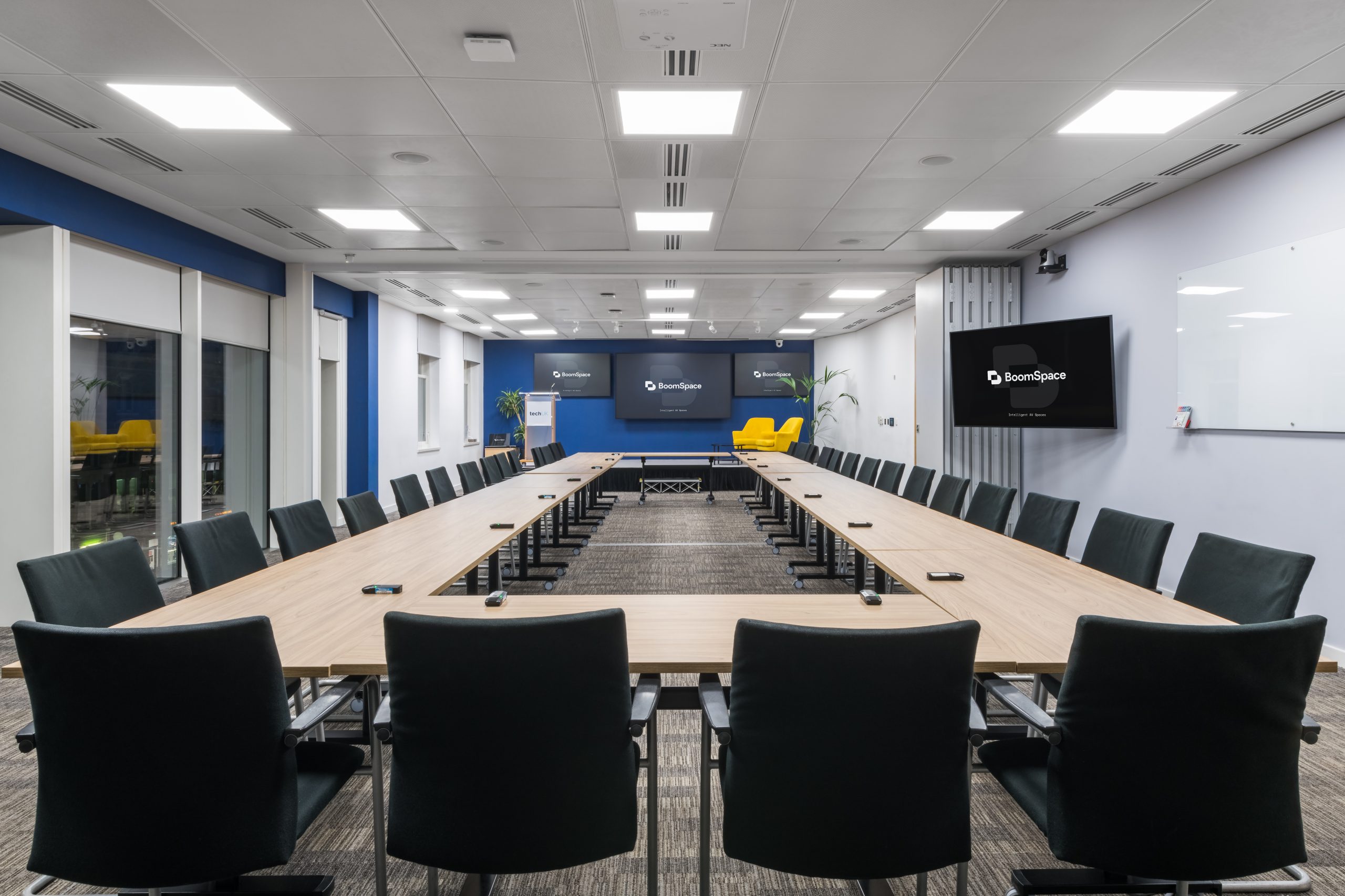 echUK London event space with integrated AV system for hybrid events, forums and content production